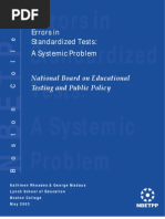 Errors in Standardized Tests: A Systemic Problem