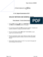 Biology Methods and General Paper: B. Sc. Degree Examinations 2010