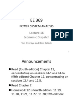 Power System Analysis: Economic Dispatch