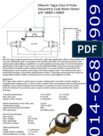 Altecnic Tagus Class D Pulsed Volumetric Cold Water Meter 3-4inch MBSP