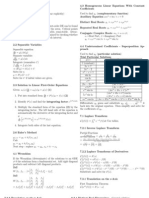 Math 285 Formula Sheet