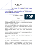 Ley 65 de 1993 Código Penitenciario y Carcelario