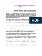 Régimen Simplificado Del Impuesto Sobre Las Ventas