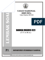 Soal UN SMP Bahasa Inggris (C2) Tahun 2010