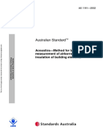 As 1191-2002 Acoustics - Method For Laboratory Measurement of Airborne Sound Transmission Insulation of Build