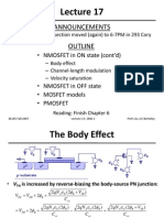 Announcements: - NMOSFET in ON State (Cont'd)