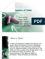 Create Table