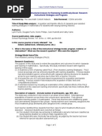 Documentation of Structured Analysis For Reviewing Scientifically-Based Research: Instructional Strategies and Programs