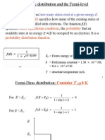 Fermi Function F (E) Under Equilibrium Conditions Probability Probability Distribution Function