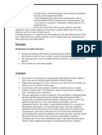 Procedure: Positioning in Lumbar Puncture