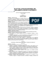 Ley #27238 Ley de La Policia Nacional Del Peru y Su Reglamento Decreto Supremo N