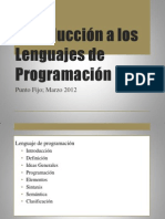 Introducción A Los Lenguajes de Programación