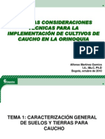 Algunas Consideraciones Tecnicas para La Implementacion de Cultivos de Cauchio en La Orinoquia Al