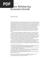 China: Rebalancing Economic Growth: Nicholas R. Lardy