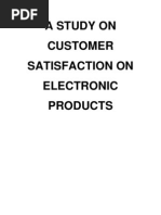 A Study On Customer Satisfaction On Electronic Products