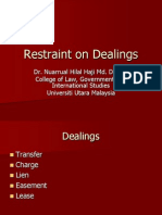 Restraint On Dealings