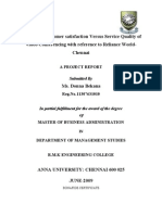 A Study On Customer Satisfaction Versus Service Quality of Video Conferencing With Reference To Reliance World