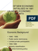 Impact of New Economic Regime Initialised in 1991 On Indian Economic Growth