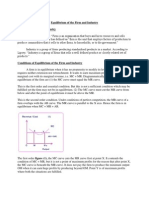 Equilibrium of The Firm and Industry