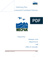 Marketing Plan Marina Environmental Consultants Pakistan: Prepared By: Jahangeer Asad Ahmed Fawad Adil (MBA, IU, Karachi)