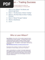 Leon Wilson - Trading Success