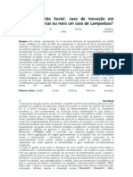 Gestão Social - Casos de Inovação em Políticas Públicas Ou Mais Um Caso de Lampedusa