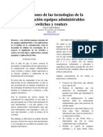 Aplicaciónes de Las Tecnologias de La Comunicación Equipos Administrables Switches y Routers Enfocado A Las Telecomunicaciones