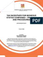 Tax Incentives For BioNexus Status Companies Process and Procedures