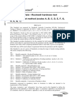 As 1815.1-2007 Metallic Materials - Rockwell Hardness Test Test Method (Scales A B C D E F G H K N T)