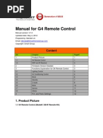 Manual For G4 Remote Control: Content