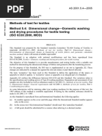 As 2001.5.4-2005 Methods of Test For Textiles Dimensional Change - Domestic Washing and Drying Procedures For