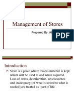 Management of Stores: Prepared By:Abhinav Singh