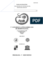 Resumen V Congreso Internacional de Herpetología