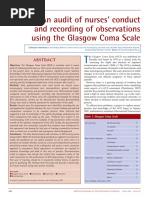 An Audit of Nurses' Conduct and Recording of Observations Using The Glasgow Coma Scale