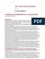 La Didactica de Las Matematicas Una Vision General D Juan Antonio Garcia Cruz