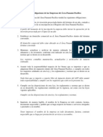 Derechos y Obligaciones de Las Empresas Del Área Panamá