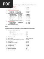 Question of Planning of Working Capital