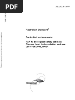 As 2252.4-2010 Controlled Environments Biological Safety Cabinets Classes I and II - Installation and Use (BS