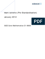 C1 January 2012 Mark Scheme