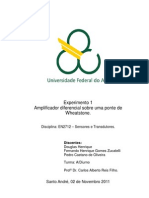 Relatório - Exp1 - Amplificador Diferencial Sobre Uma Ponte de Wheatstone - Sensores e Transdutores - Trim3.3