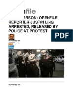 First-Person: Openfile Reporter Justin Ling Arrested, Released by Police at Protest