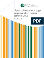 El Patrocinio y Mecenazgo en España. Ejercicio 2005