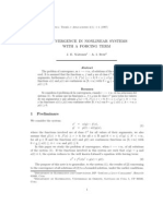 Convergence in Nonlinear Systems With A Forcing Term: 1 Preliminars