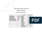 Balance de Materiales en La Cristalizacion - Pomalca