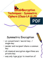 Classical Encryption Techniques: Symmetric Ciphers (Class-L4 & L5)