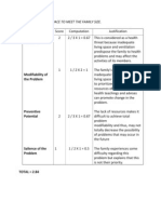 First and Second Level of Assessment Inadequate Living Space