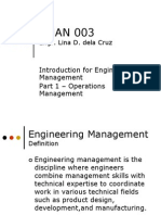 EMAN 003 Part 1 Operations Management