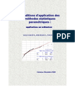 Conditions D'application Des Méthodes Statistiques Paramétriques: Application Sur Ordinateur