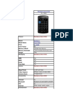 Blackberry Storm 9530: Brand Model Name Price Form Factor Memory Inbuilt Memory Extended Weight