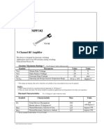 N-Channel RF Amplifier: Absolute Maximum Ratings Symbol Parameter Value Units